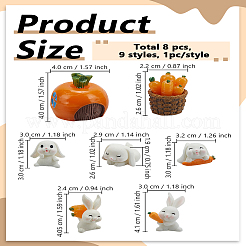 8Pcs 8 Styles Resin Statue&nbsp;FIND-LP0008-76