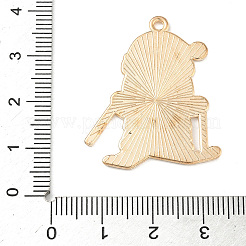 クリスマス合金エナメルペンダント  ライトゴールド  サンタクロース  33x28x1.3mm  穴：1.8mm&nbsp;ENAM-B035-02J-11KCG