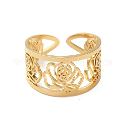 304 Stainless Steel Open Cuff Ring for Women&nbsp;RJEW-I102-01G