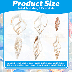 18Pcs 6 Styles Natural Shell Big Pendants&nbsp;BSHE-YW0001-20