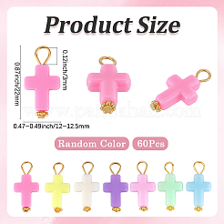 60Pcs Opaque Acrylic Pendants&nbsp;FIND-SC0022-82