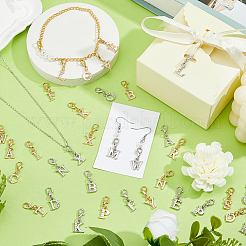 52Pcs 2 Colors Alloy Rhinestone Pendant Decorations&nbsp;HJEW-FH00323