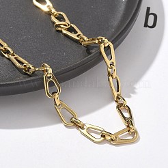 304 Stainless Steel Teardrop Link Chain Necklaces for Women&nbsp;NJEW-R012-02G