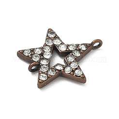 真鍮マルチ石のリンク  ラインストーン付き  赤銅鉱  15x13mm  穴：0.5mm&nbsp;LS-KK-Q386-R
