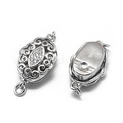 Anti-Tarnish Rhodium Plated 925 Sterling Silver Box Clasps&nbsp;STER-L057-010P