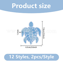 12Pcs Polyester Clothing Pathces&nbsp;DIY-WH0750-405