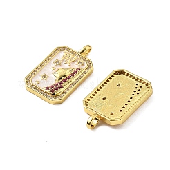 Brass Micro Pave Cubic Zirconia Pendants with Enamel&nbsp;KK-Z114-01G