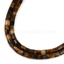 天然石タイガーアイビーズ連売り  コラム  4.5x4mm  穴：1mm  約82~83個/連  14.88~14.96インチ（37.8~38cm）&nbsp;G-C084-A02-01