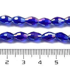 Transparent Electroplate Glass Beads Strands&nbsp;EGLA-A037-T6x8mm-B03