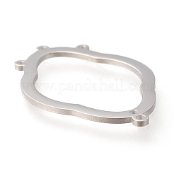 変色しない304ステンレススチールシャンデリア部品リンク  艶出し  花  ステンレス鋼色  39x25x1mm  穴：1.4mmと1.2mm&nbsp;X-STAS-P245-41G