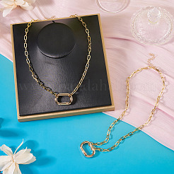 2Pcs Oval Brass Paperclip Chains Pendant Decorations&nbsp;NJEW-TAC0047