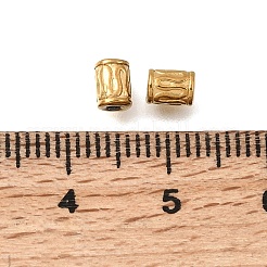 304ステンレススチールスペーサービーズ  テクスチャードカラム  イオンプレーティング（ip）  18KGP本金メッキ  5x3.5mm  穴：1.4mm&nbsp;STAS-L315-019G