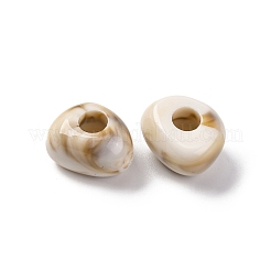 ツートンの不透明アクリルビーズ  天然石風  三角形  ホワイト  13x16x9.5mm  穴：5.2mm  約：416個/ 500 G&nbsp;MACR-Z002-02C