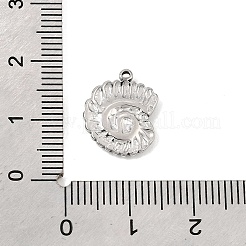 304ステンレススチールチャーム  巻貝の形をしたチャーム  ステンレス鋼色  14.5x12x2mm  穴：0.8mm&nbsp;SA-CBAA487-25P
