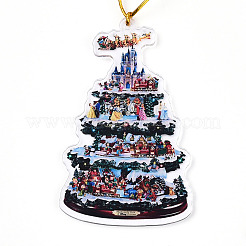 アクリルクリスマスツリーペンダント装飾  クリスマスパーティーや車のリフレクターの吊り下げ飾りに。  カラフル  203mm&nbsp;HJEW-Q010-01F