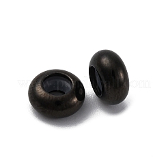 201ステンレスビーズ  中にシリコーンを使って  ロンデル  ブラック  8x4mm  穴：2.5mm&nbsp;STAS-S171-01EB-03