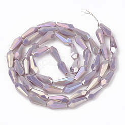Electroplate Opaque Solid Color Glass Beads Strands&nbsp;EGLA-T008-12A