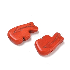 染色された合成ターコイズビーズ  ズニベア  レッドオレンジ  12.5x20.5x5mm  穴：1.2mm&nbsp;GG-CBA79F7-01J