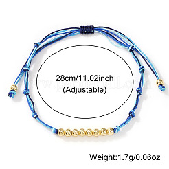 Brass Round Beads Braided Bead Bracelets&nbsp;AZ5003-1