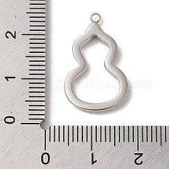変色しない304ステンレススチールペンダント  ひょうたんチャーム  ステンレス鋼色  22.5x14x2mm  穴：1.5mm&nbsp;STAS-L022-324P