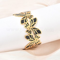 304 Stainless Steel Enamel Cuff Bangles for Women&nbsp;SA-CBAFD7D-01G