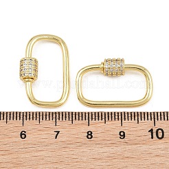 Brass Micro Pave Cubic Zirconia Screw Carabiner Lock Charms&nbsp;FIND-WH0518-96A-G