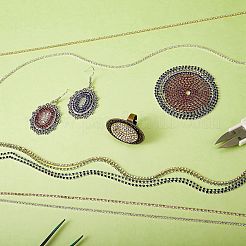 10ヤード10スタイルの真鍮製ラインストーンストラスチェーン  ラインストーンカップチェーン  ミックスカラー  2mm  1ヤード/スタイル&nbsp;CHC-SZ0001-42