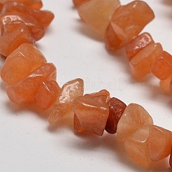 Chip Natural Red Aventurine Beads Strands&nbsp;X-G-N0134-10B