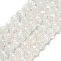 天然レインボー ムーンストーン ビーズ 連売り  ラウンド  5~6mm  穴：0.7~0.8mm  約75~76個/連  15.67~15.87インチ（39.8~40.3cm）&nbsp;G-H329-C09-5mm