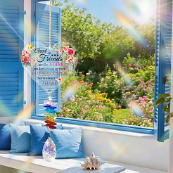 Glass Teardrop Hanging Suncatchers&nbsp;HJEW-WH0201-001