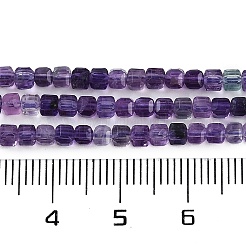 天然紫蛍石ビーズ連売り  ファセットテーブルカットキューブ  グレードAAA  3x3x3mm  穴：0.6mm  約134個/連  15.35''（39センチメートル）&nbsp;G-P553-E02-02