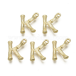 合金ペンダント  カドミウムフリー＆ニッケルフリー＆鉛フリー  竹の頭文字  18KGP本金メッキ  文字.k  k：15x12x3mm  穴：1.5mm&nbsp;PALLOY-S137-001K-NR