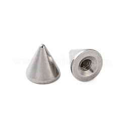 304ステンレススチール製イヤーナット  ピアスバックキャッチ  コーン  ステンレス鋼色  4x4mm  穴：1.2mm&nbsp;STAS-L282-002P