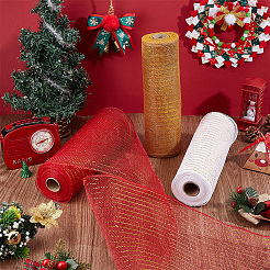 3 Rolls 3 Colors Plastic Veil Netting&nbsp;DIY-BC0012-98B