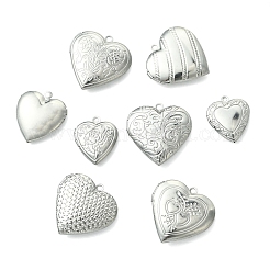 8pcs 8 Styles 304 Stainless Steel Locket Pendants&nbsp;STAS-CJ0002-98