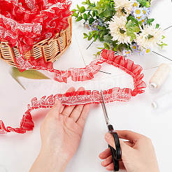 Double Layer Pleated Polyester Lace Trim&nbsp;OCOR-WH0079-37