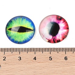 ハーフラウンド/ドームドラゴンアイプリントガラスカボション  ミックスカラー  20x6mm&nbsp;X-GGLA-A002-20mm-AB