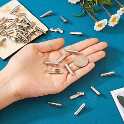 304ステンレス鋼折りたたみ式カシメエンドパーツ子  コラム  ステンレス鋼色  24.5x5.5x7mm&nbsp;CD-TAC0006-02P