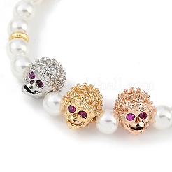 Rack Plating Brass Micro Pave Cubic Zirconia Charm Bracelets&nbsp;BJEW-P341-12G-02