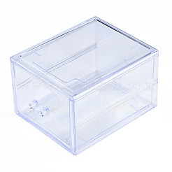 ポリスチレンプラスチックビーズ貯蔵容器  長方形の引き出し  透明  19.4x15.2x11.5cm&nbsp;CON-N011-042