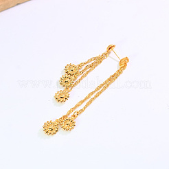女性用真鍮製スタッドピアス  ヒマワリ  18KGP本金メッキ  70x20mm&nbsp;MI0671