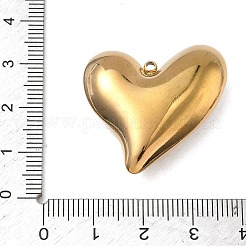 304ステンレスペンダント  非対称ハートチャーム  ゴールドカラー  32x29.5x8.5mm  穴：1.8mm&nbsp;STAS-K322-19G
