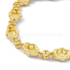 Brass Micro Pave Cubic Zirconia Chain Bracelets&nbsp;BJEW-P288-05G