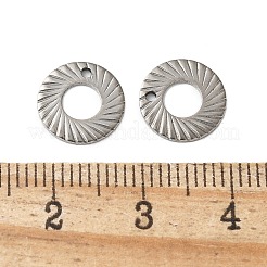 ステンレススチールチャーム201個  ドーナツのチャーム  ステンレス鋼色  10x0.5mm  穴：1mm&nbsp;STAS-I330-046P