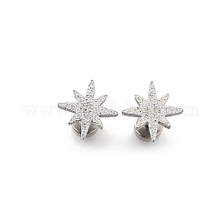 304ステンレススチールスタッドピアス  ステンレス鋼色  スター  8x8mm&nbsp;EJEW-H161-01P-L