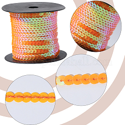 プラスチック製のスパンコール/スパンコールチェーンロール1ロール  ABカラー  オレンジ  6mm  1roll /セット&nbsp;FIND-CY0001-14A