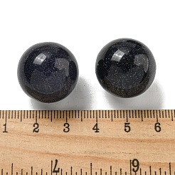 Synthetic Blue Goldstone Round Ball Figurines Statues for Home Office Desktop Decoration&nbsp;G-P532-02A-01
