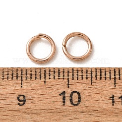 304ステンレススチールオープン丸カン  イオンプレーティング（ip）  ローズゴールド  18ゲージ  6.5x1mm  内径：5mm&nbsp;STAS-O098-02RG-03B