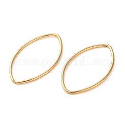 イオンプレーティング（IP）304ステンレス鋼リンクリング  馬の目  18KGP本金メッキ  25x15x1mm  内径：23x12.5mm&nbsp;STAS-C114-09G