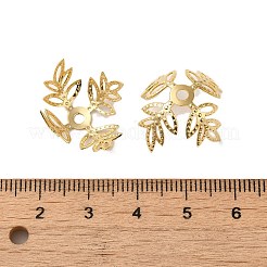 真鍮製ビーズキャップ  カドミウムフリー＆鉛フリー  花  24KGP本金メッキ  19x21x9.5mm  穴：2mm&nbsp;KK-P259-03A-G